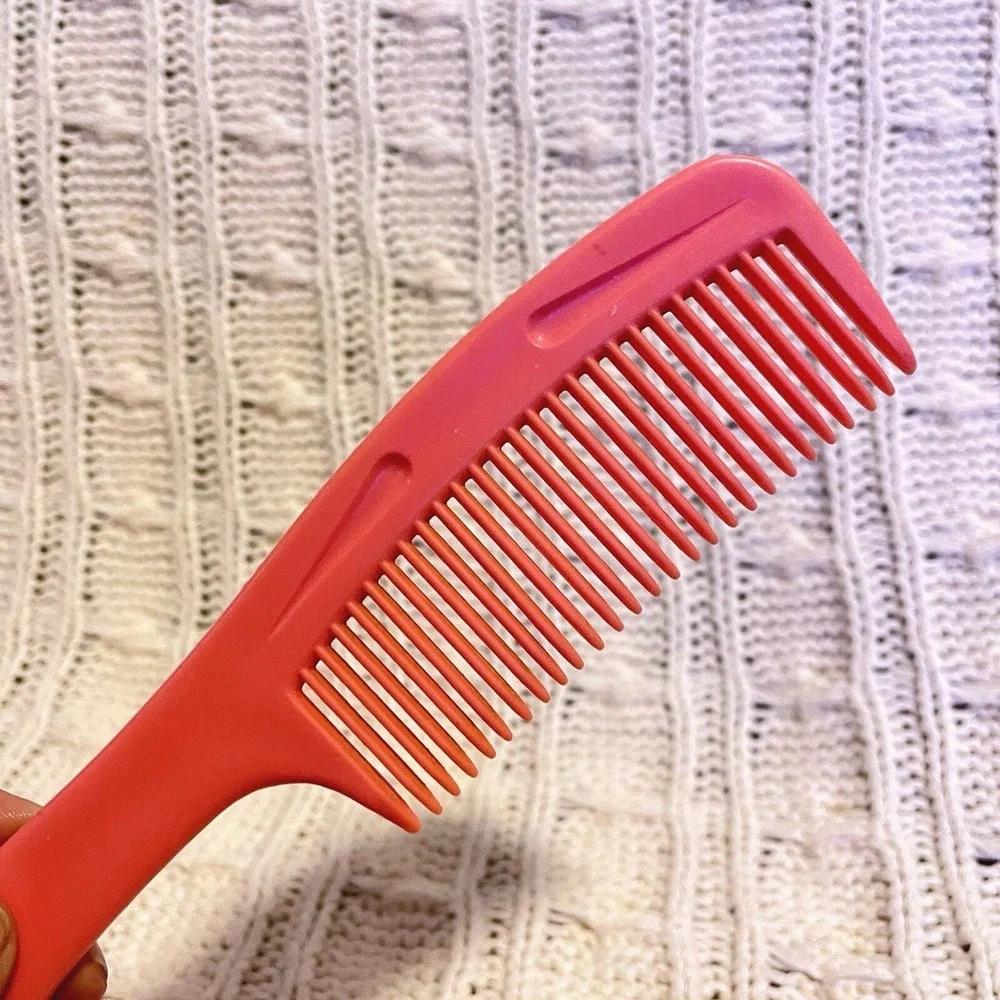 Vintage GOODY Pocket Hip Comb‎ w Handle PINK 6 1/2 Inch RETRO USA